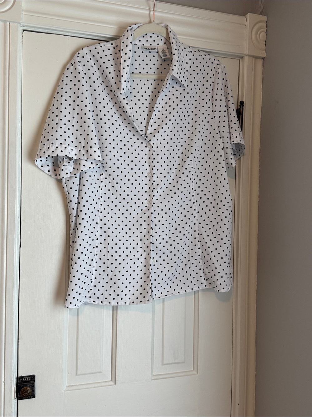 NWOT Liz Baker polka dot shirt